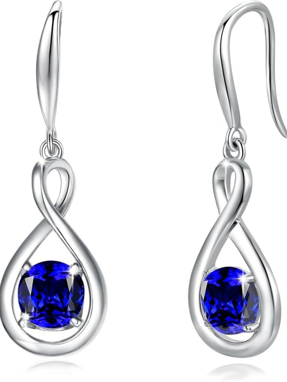 Dainty Infinity Dangle Drop Earrings in 925 Sterling Silver - Elegant Jewelry